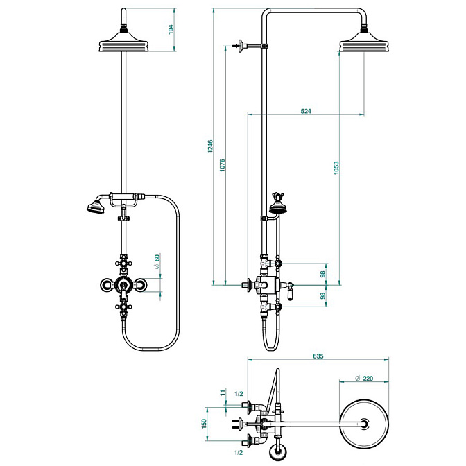 Смеситель для душа THG Charleston - фото-4 | interior market