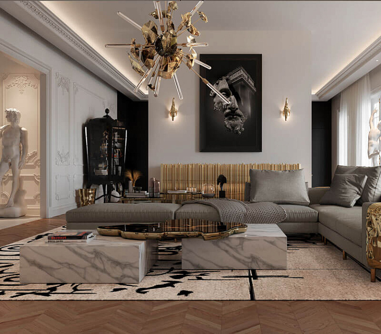 Журнальный столик Boca do Lobo Navarra Black White Center Table - фото-7 | interior market