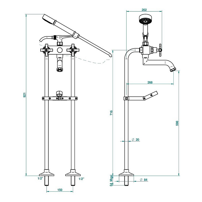Напольный смеситель THG  - фото-2 | interior market