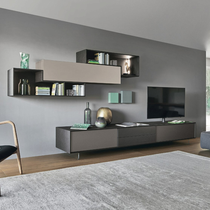 Стенка под ТВ Sangiacomo Lampo Tetris - фото-1 | interior market Стенка под ТВ Sangiacomo Lampo Tetris - фото-1 | interior market