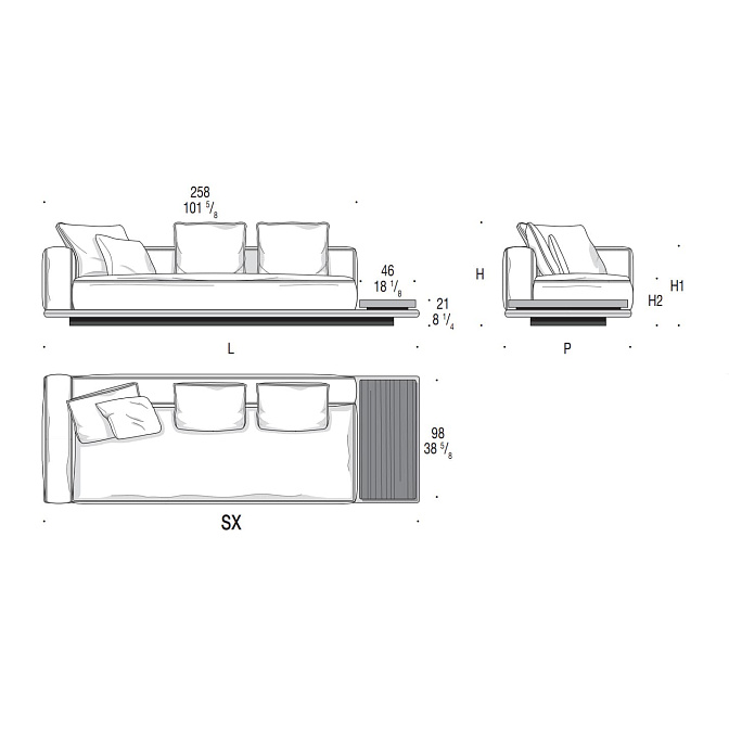Диван с кофейным столиком Minotti Horizonte - фото-6 | interior market