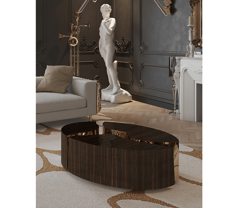 Журнальный столик Boca do Lobo Lapiaz Oval Ebony Center Table - фото-3 | interior market