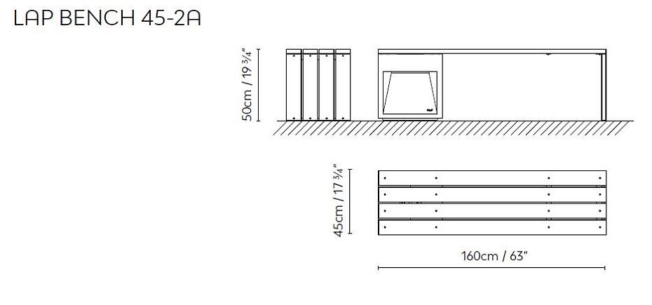 Уличный светильник  B.Lux Lap Bench 45-2A - фото-2 | interior market