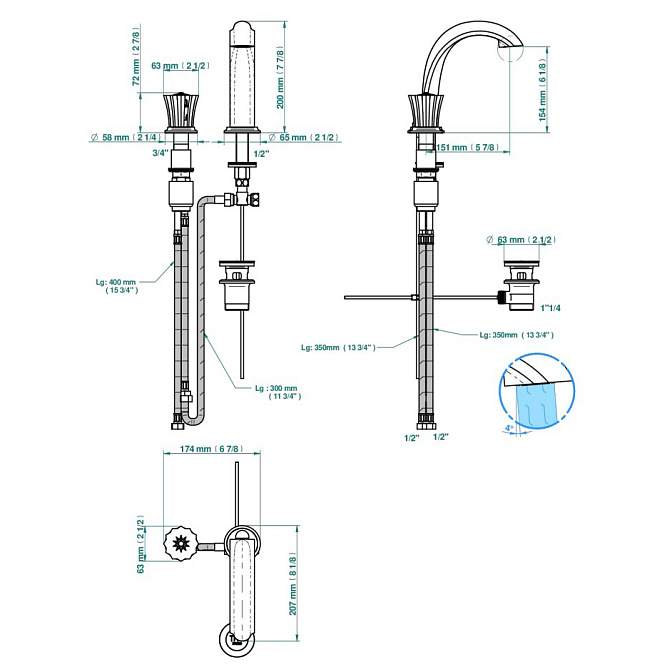Смеситель для раковины THG  - фото-2 | interior market