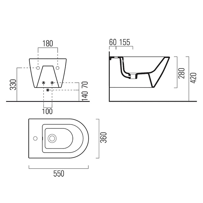 Биде GSI KUBE X - фото-2 | interior market