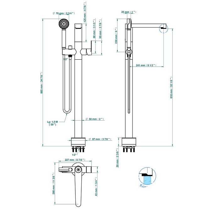 Напольный смеситель THG ZOOM.7 - фото-2 | interior market