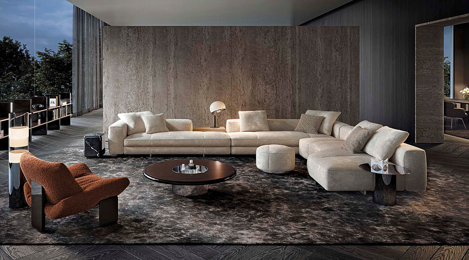 Модульный диван с пуфом Minotti Yves - фото-6 | interior market