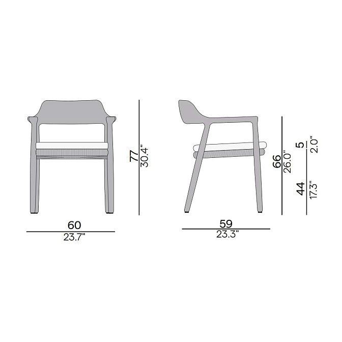 Обеденный стул для улицы Manutti Yiko - фото-3 | interior market