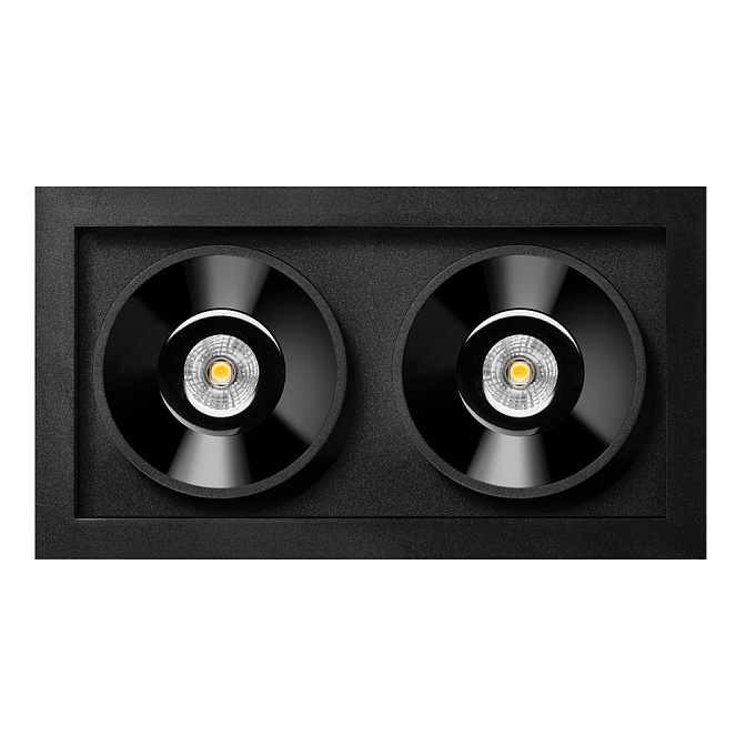 Встраиваемый светильник  Arkos Light BLACK FOSTER REC 2 SPOT 2700K N - фото-1 | interior market