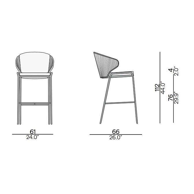 Барный стул для улицы Manutti Radoc - фото-2 | interior market