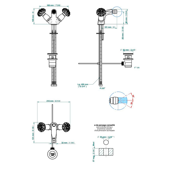 Смеситель для биде THG Camélia - фото-2 | interior market