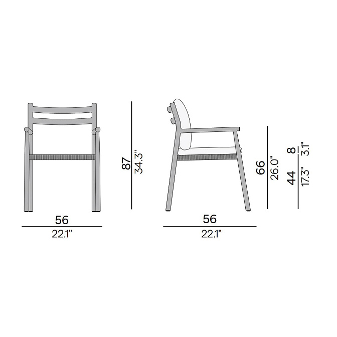 Обеденный стул для улицы Manutti Muyu - фото-8 | interior market