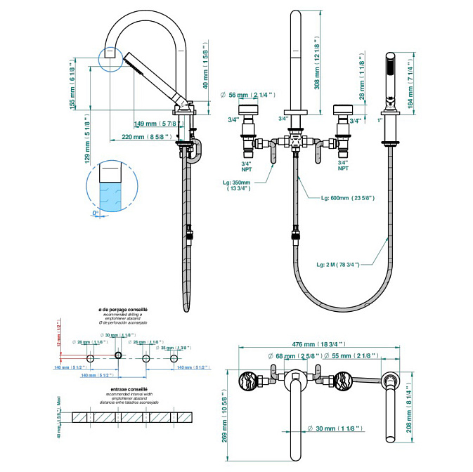 Смеситель для ванны THG Yoko Ice - фото-2 | interior market