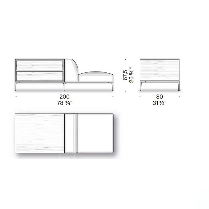 Комод с сидением De Padova Horizontal Cabinet Edition - фото-2 | interior market