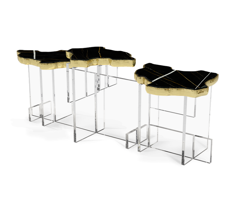Журнальный столик Boca do Lobo Monet Xl Nero Marquina Side Table - фото-2 | interior market