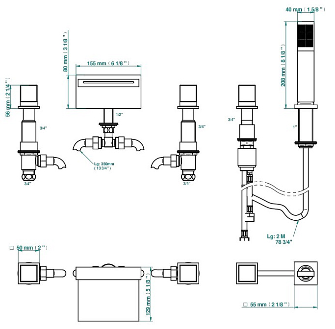 Смеситель для ванны THG Soho - фото-2 | interior market