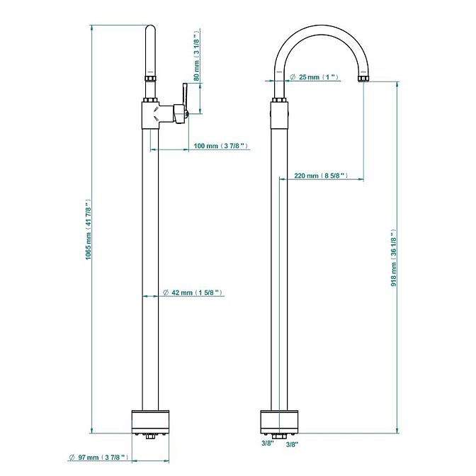 Напольный смеситель THG  - фото-2 | interior market