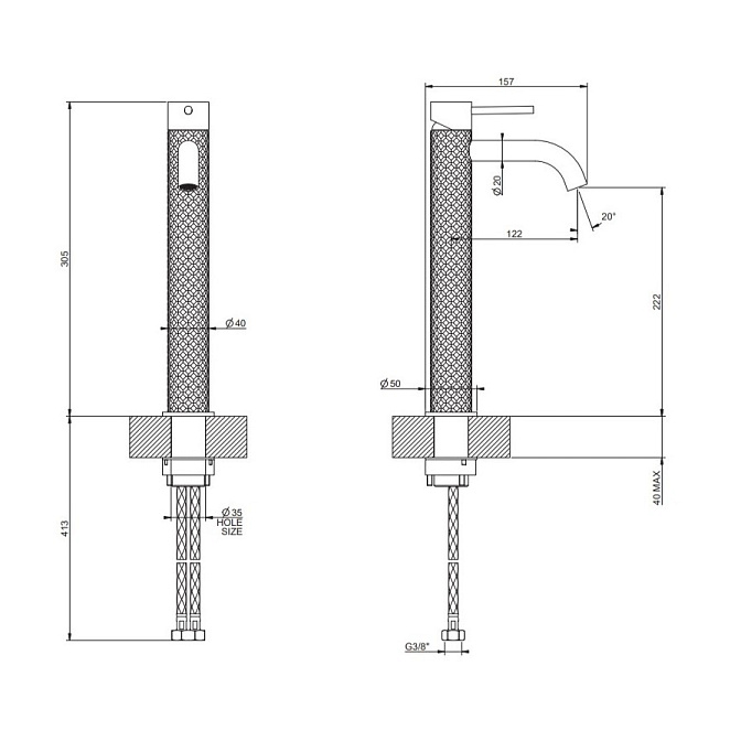 Смеситель для раковины Gessi INTRECCIO - фото-3 | interior market