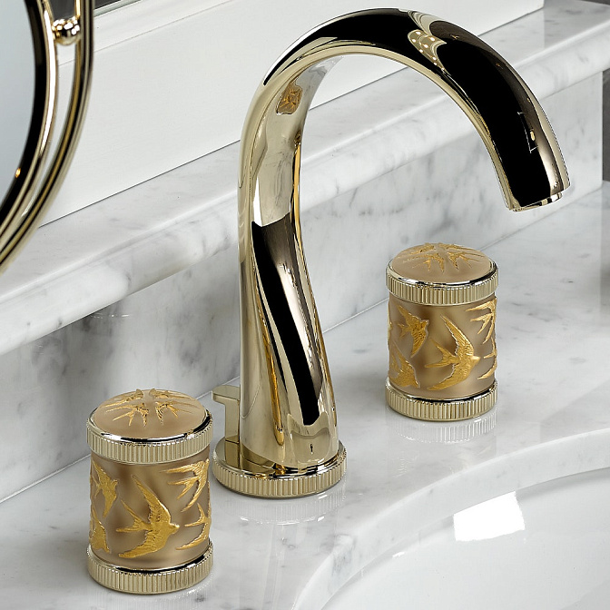 Смеситель для раковины THG Hirondelles-Gold Stamped - фото-2 | interior market