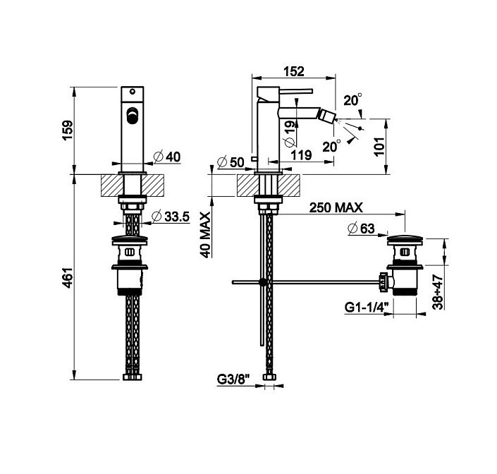 Смеситель для биде Gessi CESELLO - фото-2 | interior market