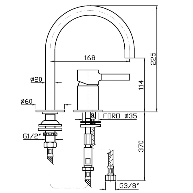 Смеситель для раковины Zucchetti  - фото-2 | interior market