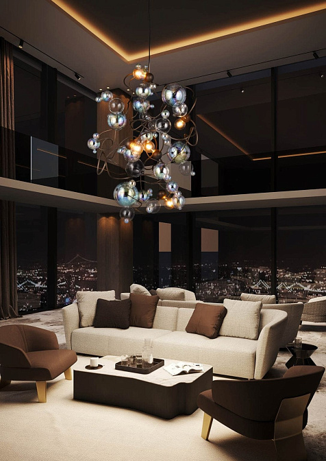 Потолочный светильник  Brand Van Egmond Bubbles Flow Chandelier Conical - фото-2 | interior market