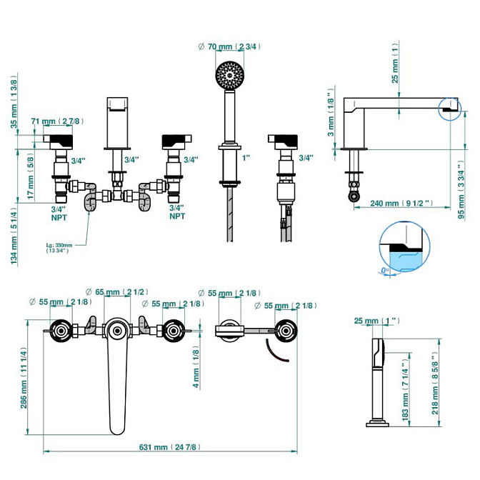 Смеситель для ванны THG ZOOM.7 - фото-2 | interior market