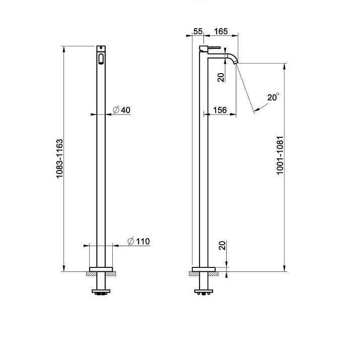 Напольный смеситель Gessi 316 FLESSA - фото-2 | interior market