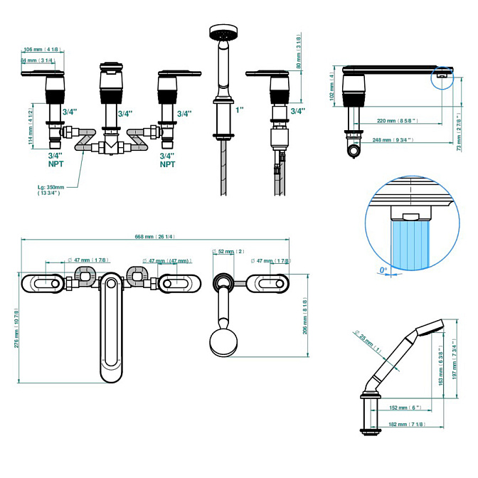 Смеситель встраиваемый THG Corvair Portoro - фото-3 | interior market