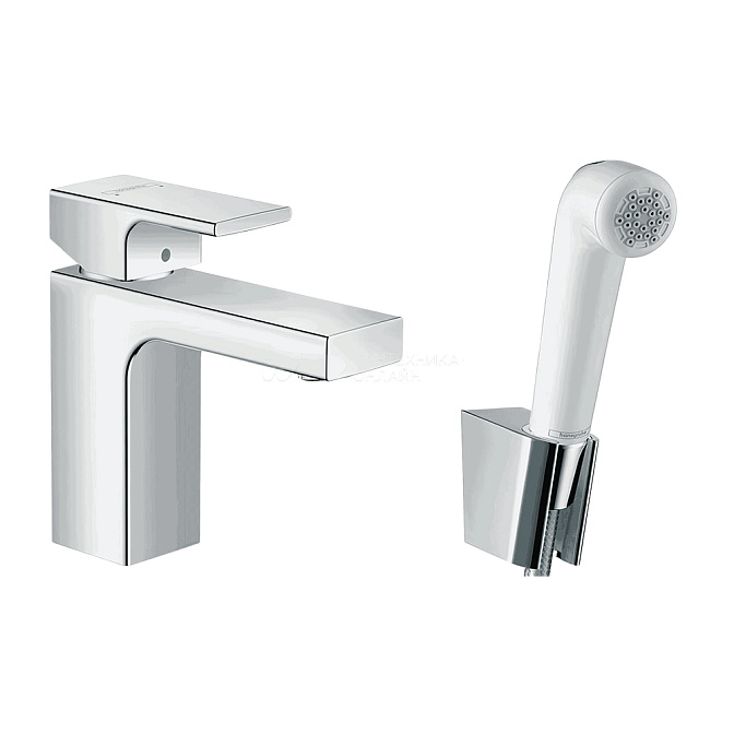 Смеситель для раковины, Hansgrohe, Vernis Shape, гигиенический душ для биде, цвет-хром - фото-1 | interior market