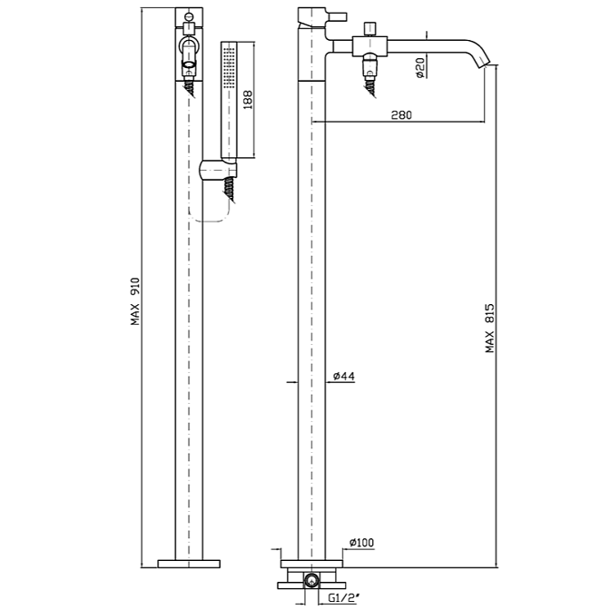 Напольный смеситель Zucchetti  - фото-2 | interior market