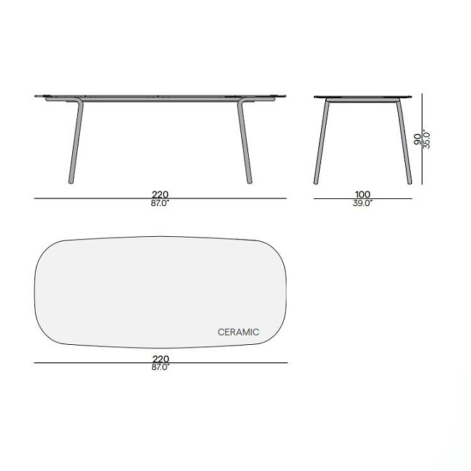 Высокий обеденный стол для улицы Manutti Minus - фото-2 | interior market