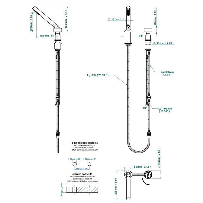 Смеситель для ванны THG Yoko Ice - фото-2 | interior market