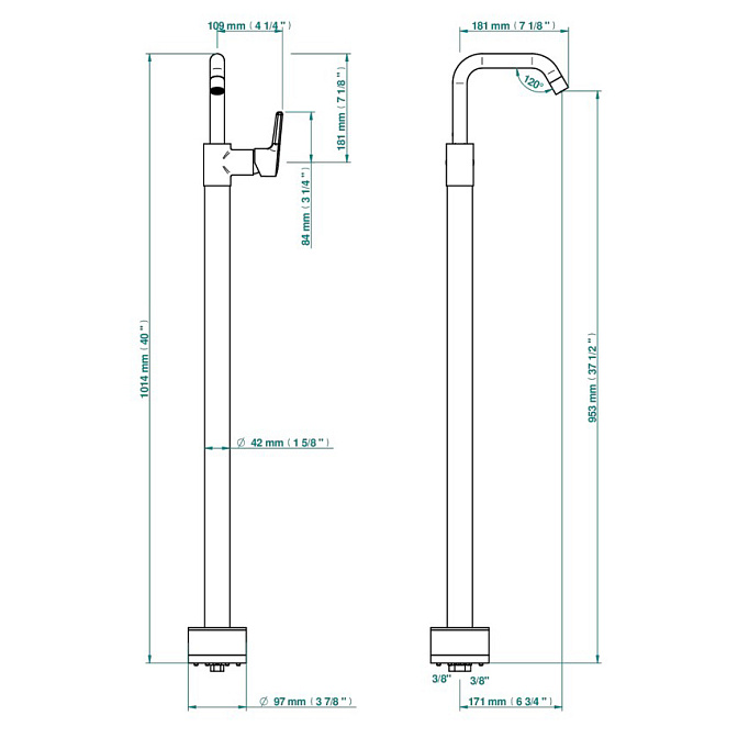 Смеситель напольный THG Bondi - фото-2 | interior market