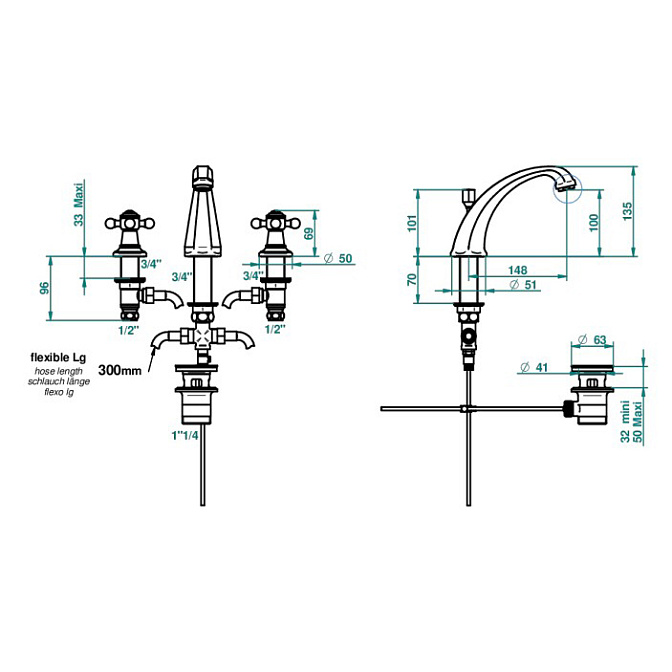Смеситель для раковины THG Charleston - фото-3 | interior market