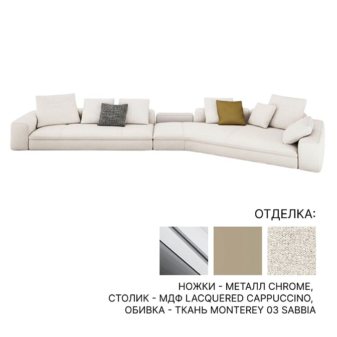 Угловой диван с кофейным столиком Minotti Yves+Fill - фото-1 | interior market