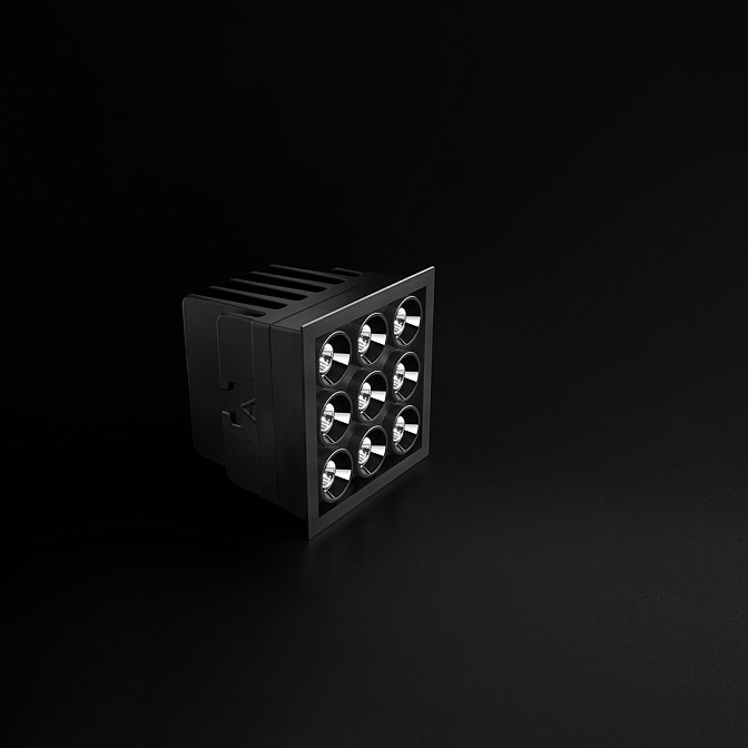 Встраиваемый светильник  Arkos Light BLACK FOSTER MICRO RECESSED 3X3 2700K N - фото-2 | interior market