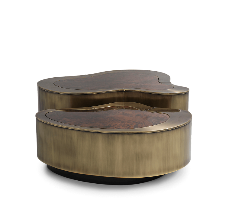 Журнальный столик Boca do Lobo Wave Big Patina Walnut Center Table - фото-3 | interior market