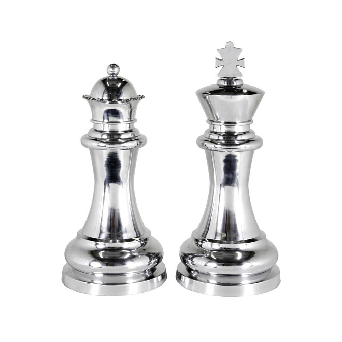Арт-объект "Шахматы король и королева XL", king - h61/queen - h68, aluminium - фото-1 | interior market