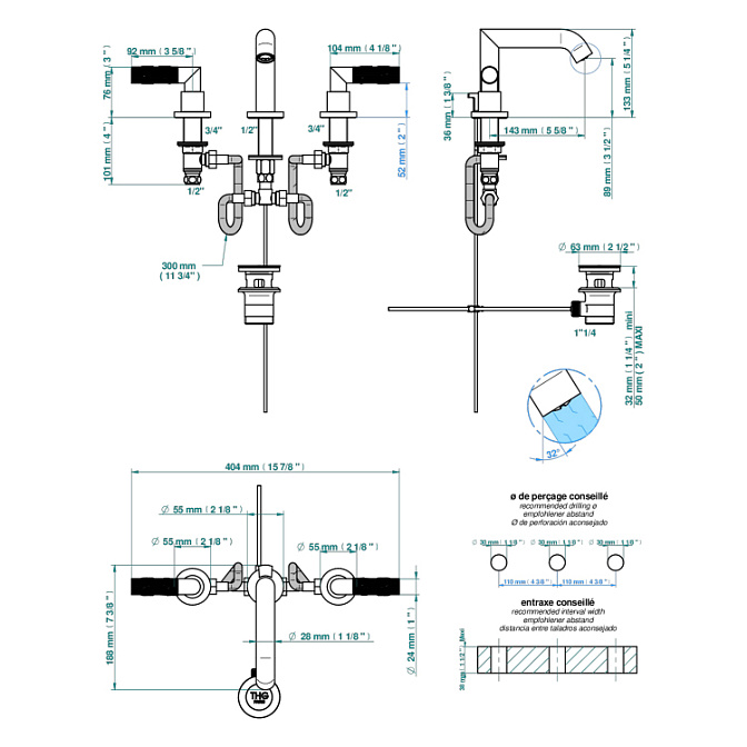 Смеситель для раковины THG Bambou Black Crystal - фото-5 | interior market
