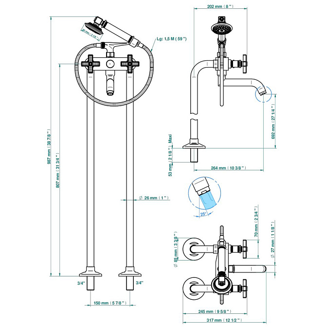 Напольный смеситель THG  - фото-2 | interior market