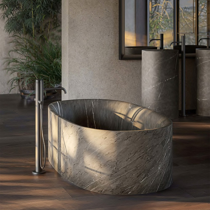 Отдельностоящая ванна Boffi ROUND SABBIA STONE - фото-2 | interior market
