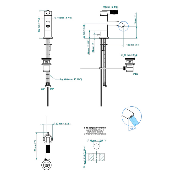 Смеситель для раковины THG Bambou Black Crystal - фото-2 | interior market
