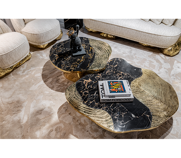 Журнальный столик Boca do Lobo Ophelia Portoro Marble And Gold Center Table - фото-9 | interior market