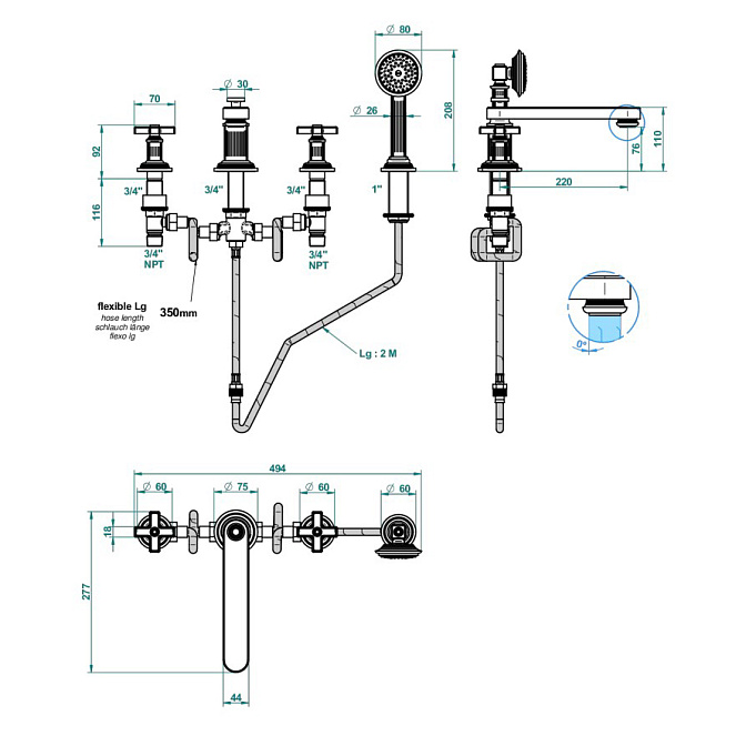 Смеситель для ванны THG  - фото-2 | interior market