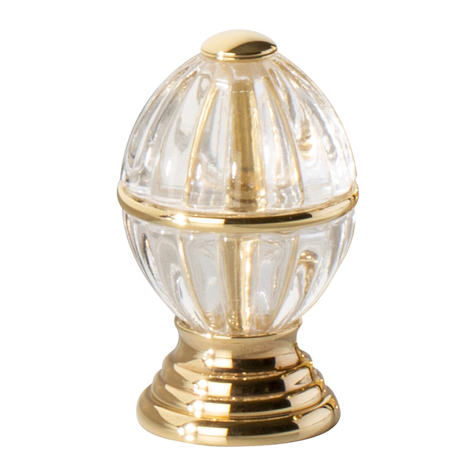 Запорный вентиль набортный 1/2", горячий, влево Polished Soft Gold/прозрачный кристалл - фото-1 | interior market