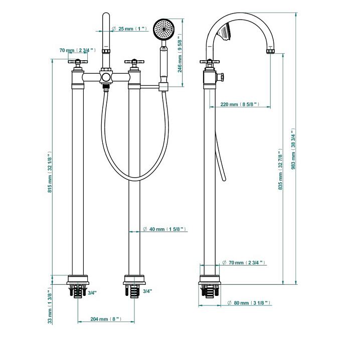 Напольный смеситель THG  - фото-2 | interior market