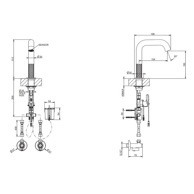 Смеситель для раковины Gessi SENSOR TAPS INTRECCIO - фото-2 | interior market