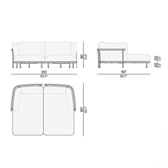 Кушетка для улицы Manutti Nami - фото-5 | interior market