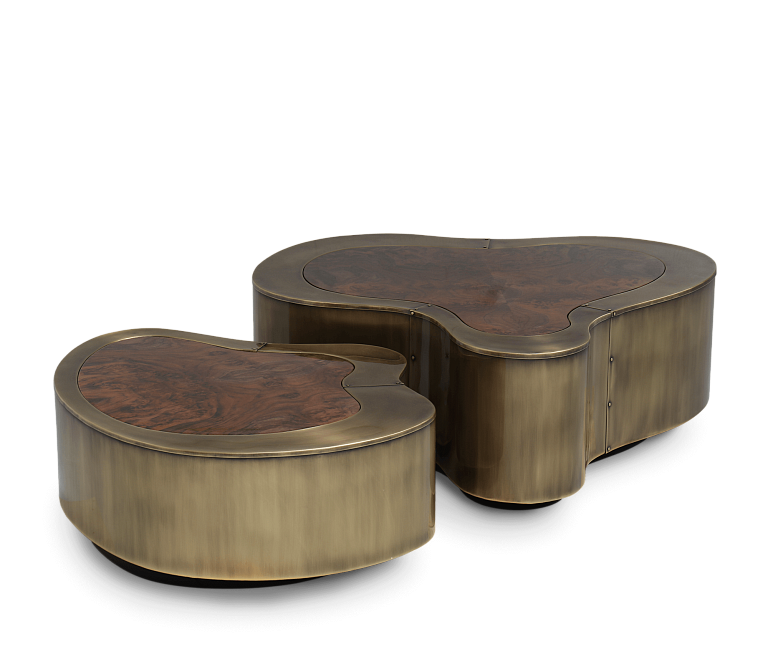 Журнальный столик Boca do Lobo Wave Big Patina Walnut Center Table - фото-2 | interior market